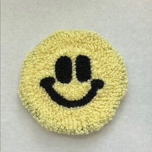 Smiley face cute punch needle coaster handmade